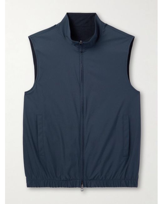 Loro Piana Blue Slim-Fit Reversible Storm System Windwish Twill And Wool Gilet for men