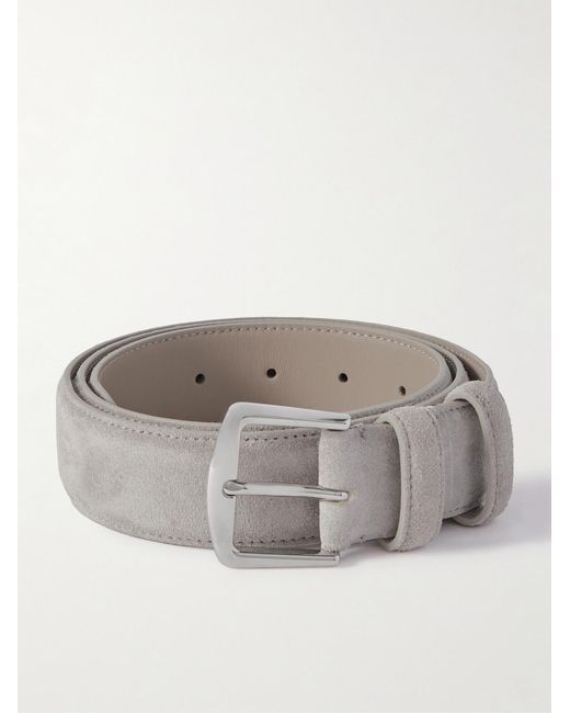 Loro Piana Gray 3.5Cm Suede Belt for men