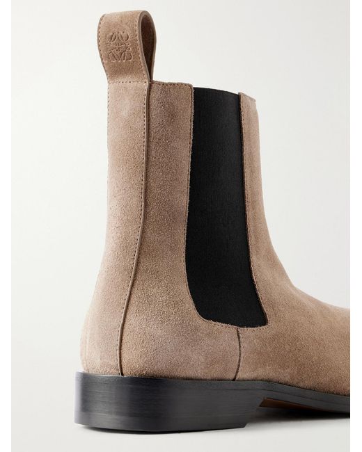 Loewe White Bobine Suede Chelsea Boots for men