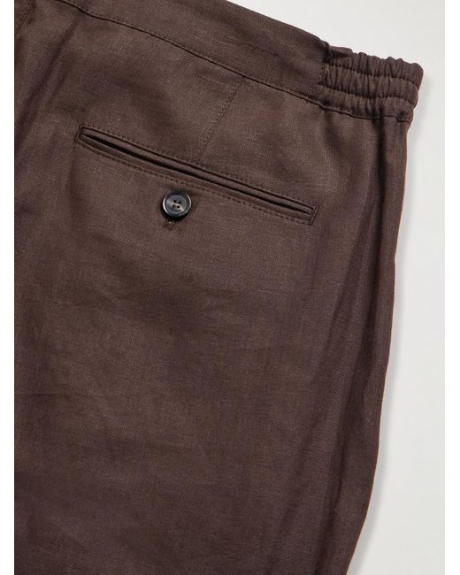 Loro Piana Brown Straight-Leg Linen Shorts for men