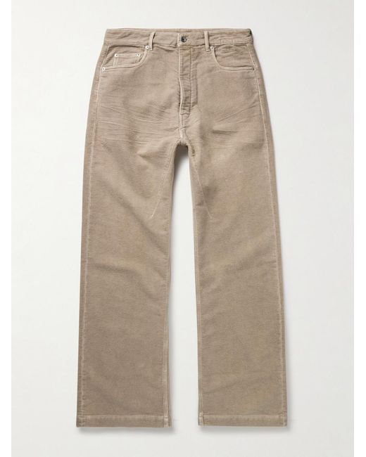Rick Owens Natural Geth Wide-Leg Brushed-Cotton Trousers for men