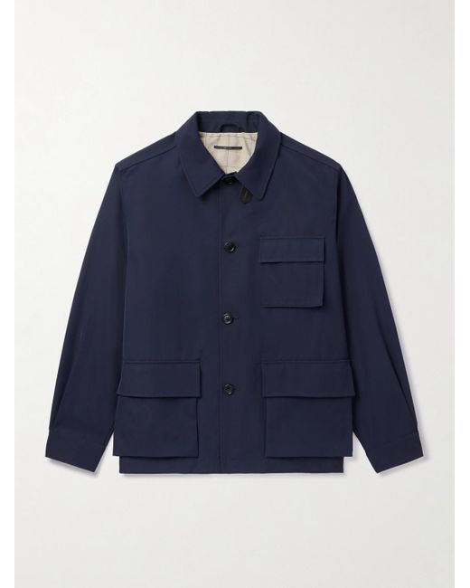 Dunhill Blue Twill Shirt Jacket for men