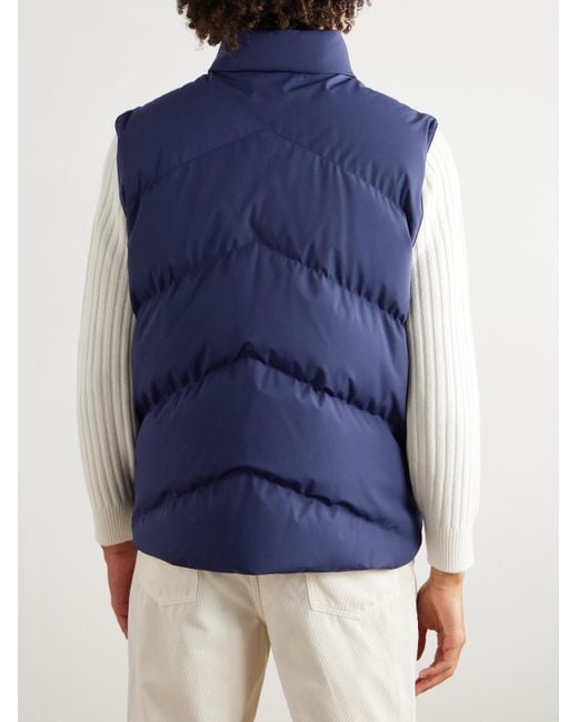 Brunello Cucinelli Blue Quilted Shell Down Gilet for men