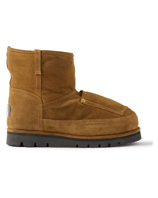 Acne Brown Shearling-Lined Suede Boots for men