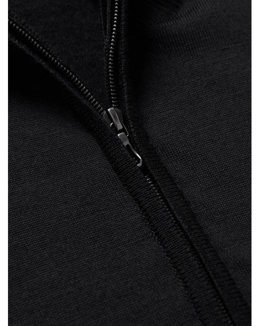 John Smedley Black Slim-Fit Merino Wool Half-Zip Sweater for men