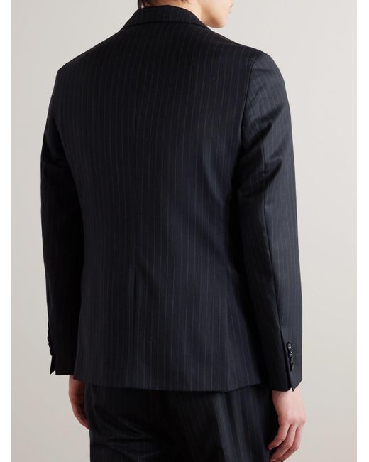 Officine Generale Blue 375 Pinstriped Wool-twill Suit Jacket for men