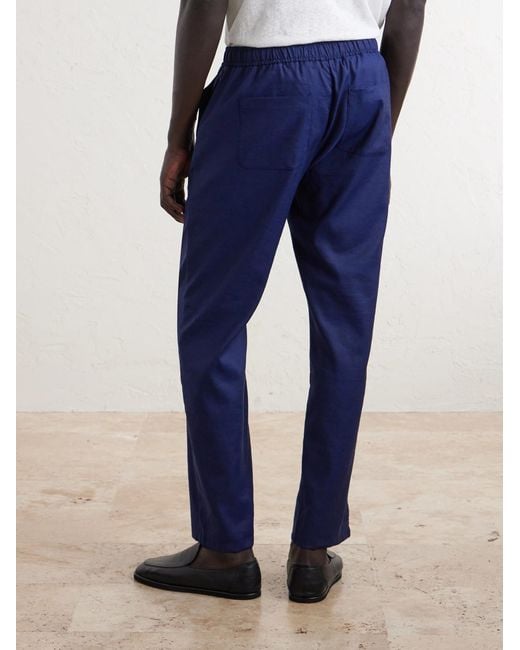 Frescobol Carioca Blue Straight-leg Cotton Suit Trousers for men