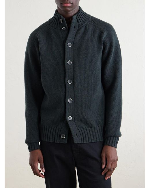 Altea Blue Virgin Wool Cardigan for men