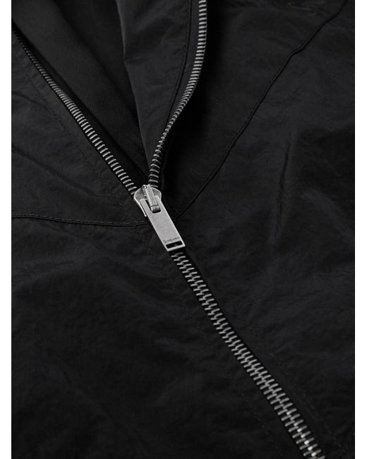 Saint Laurent Black Logo-Embroidered Shell Bomber Jacket for men