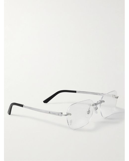 Cartier Rahmenlose Brille aus Titan in Metallic für Herren