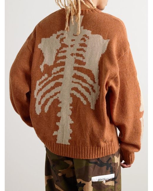 Kapital Brown 5g Intarsia Wool Sweater for men