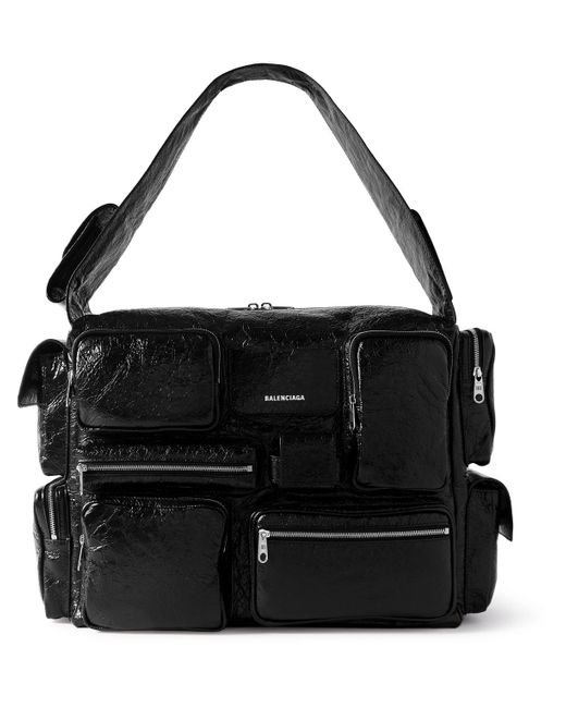 Balenciaga Black Superbusy Large Cracked-leather Tote Bag for men