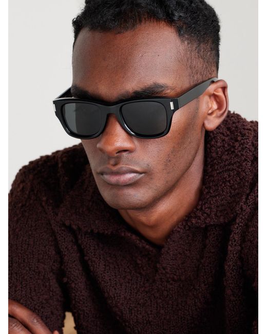 Saint Laurent Black Square-Frame Acetate Sunglasses for men