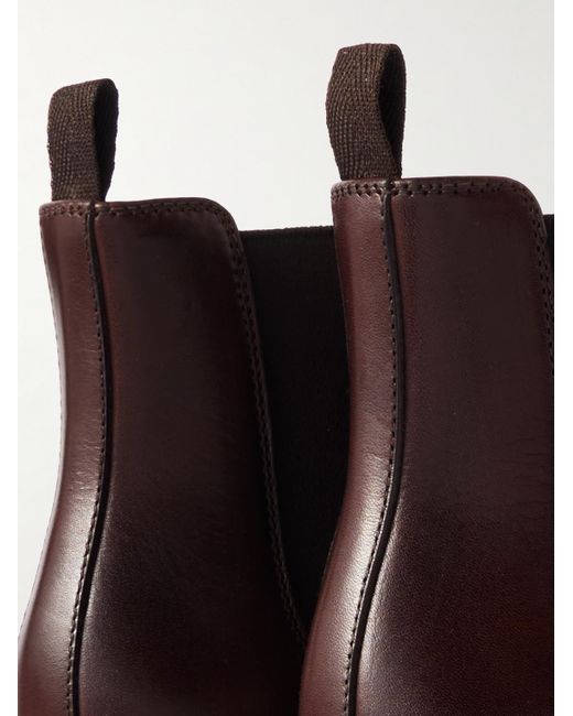 Brunello Cucinelli Brown Leather Chelsea Boots for men