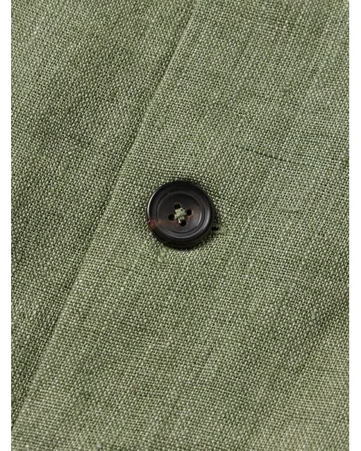 Kartik Research Green Embellished Linen Overshirt for men