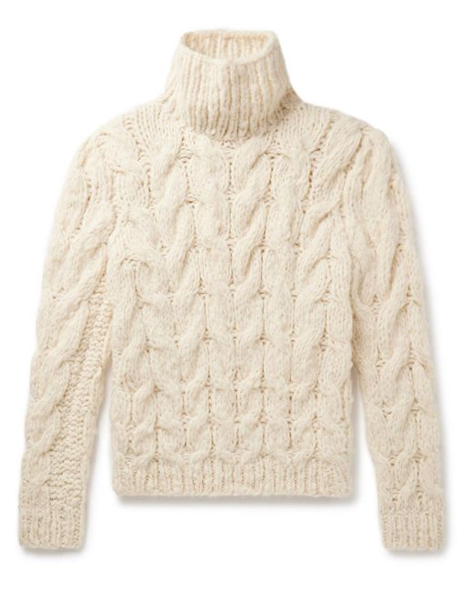 Gabriela Hearst Natural Ray Cable-knit Welfat Cashmere Rollneck Sweater for men