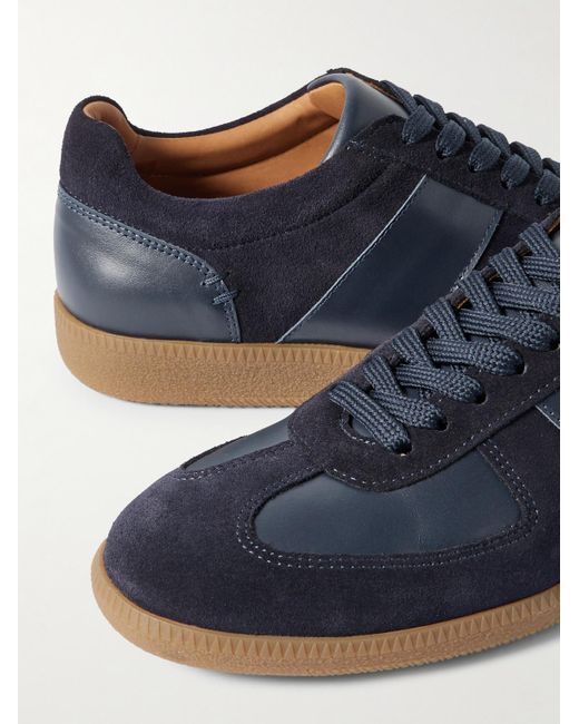 Mr P. Blue Ansel Suede And Leather Sneakers for men