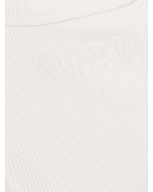 Vetements Tanktop aus gerippter Stretch-Baumwolle mit Logostickerei in White für Herren