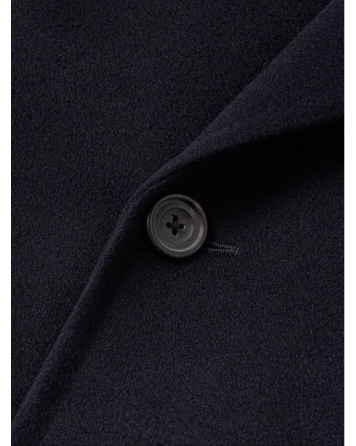 Thom Sweeney Blue Double-Breasted Wool And Cashmere-Blend Felt Overcoat for men
