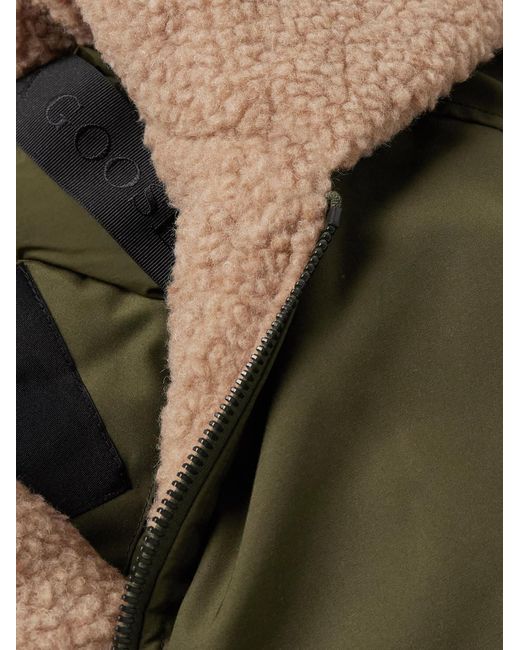 Canada Goose Green Chilliwack Recycled Wool-Blend Fleece And Shell Down Bomber Jacket for men
