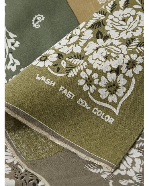 Kapital Metallic Fastcolor Patchwork Printed Selvedge Cotton-voile Bandana for men