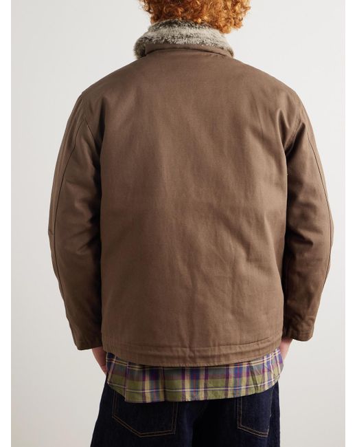 FRIZMWORKS Edgar Jacke aus Baumwoll-Canvas mit Besatz aus Faux Fur in Brown für Herren