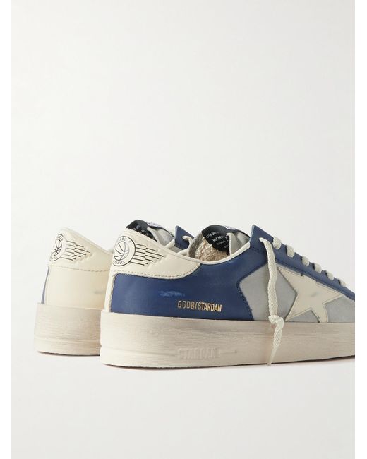 Golden Goose Deluxe Brand Blue Stardan Distressed Colour-block Leather Sneakers for men