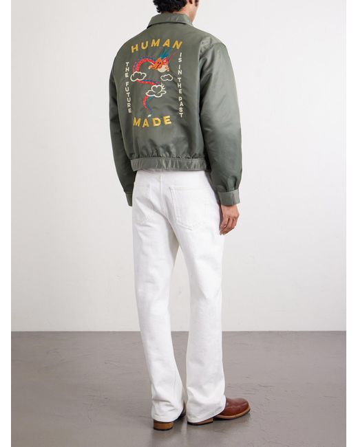 Human Made Green Embroidered Nylon Jacket for men