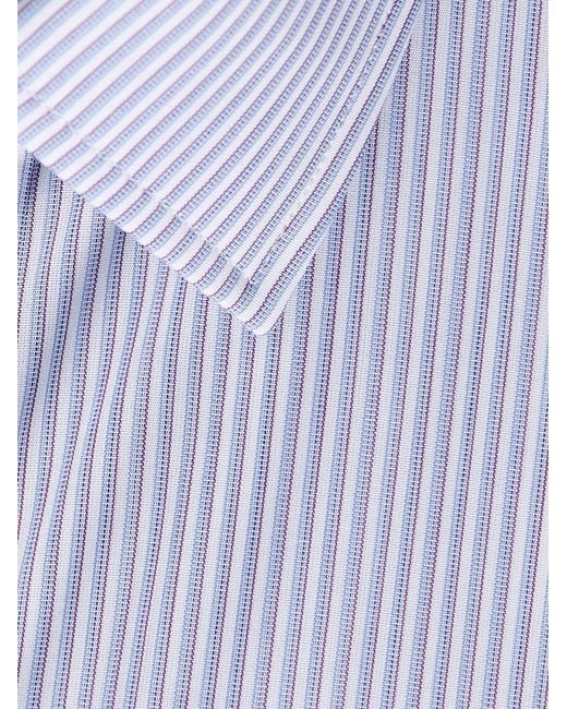 Charvet Blue Striped Cotton-Poplin Shirt for men