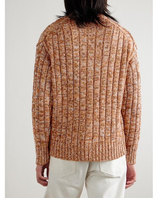 Federico Curradi Natural Ribbed Mulberry Silk Cardigan for men