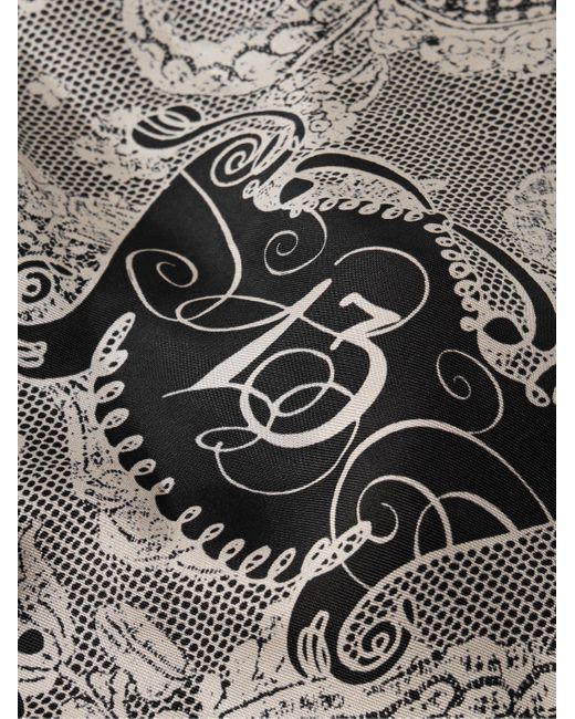 Acne Black Printed Silk-twill Scarf for men