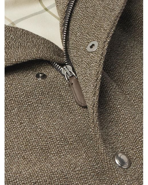 Loro Piana Brown Floris Cotton Corduroy-Trimmed Wool Bomber Jacket for men