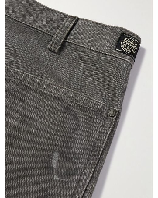 RRL Gray Jenkins Paint-splattered Cotton-canvas Trousers for men