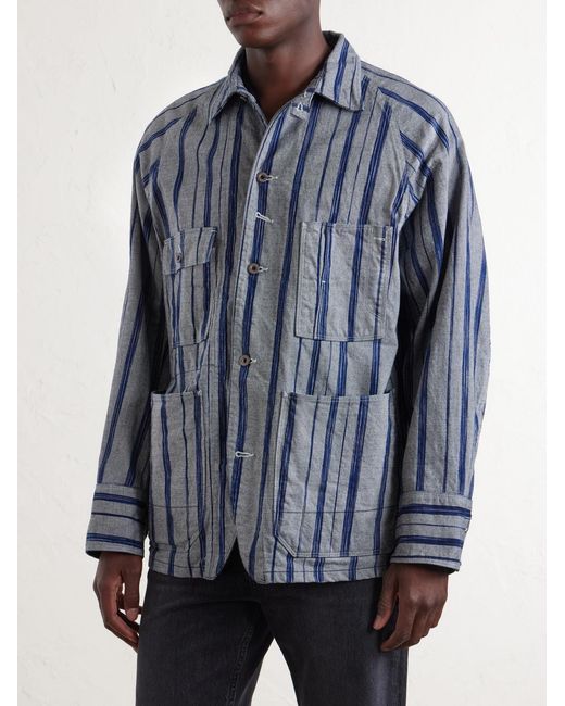 Kapital Blue Cactus Striped Cotton-kasuri Jacket for men