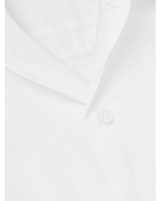 Camicia in misto lino e cotone André di Loro Piana in White da Uomo