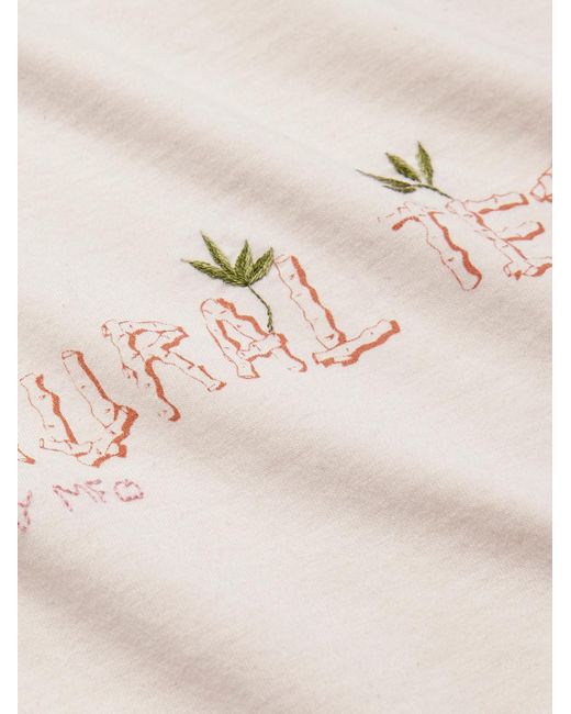 STORY mfg. Natural Grateful Embroidered Printed Organic Cotton-jersey T-shirt for men