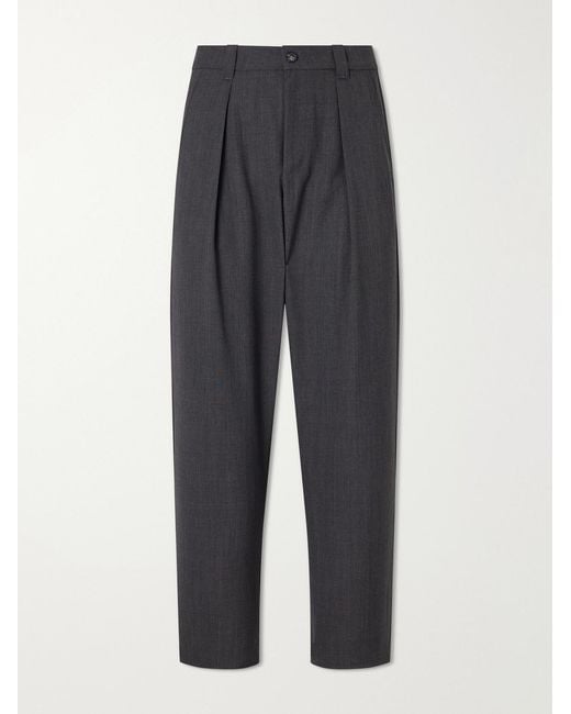 A.P.C. Gray Renato Wide-Leg Pleated Twill Trousers for men
