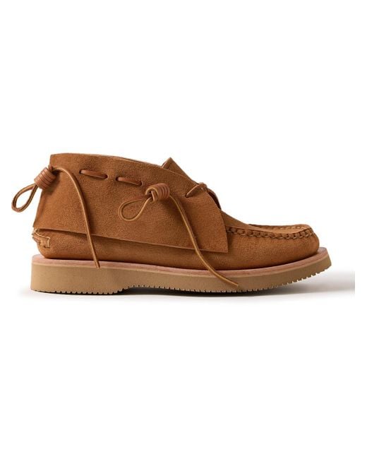 Yuketen Brown 8 Pig Tails Suede Chukka Boots for men