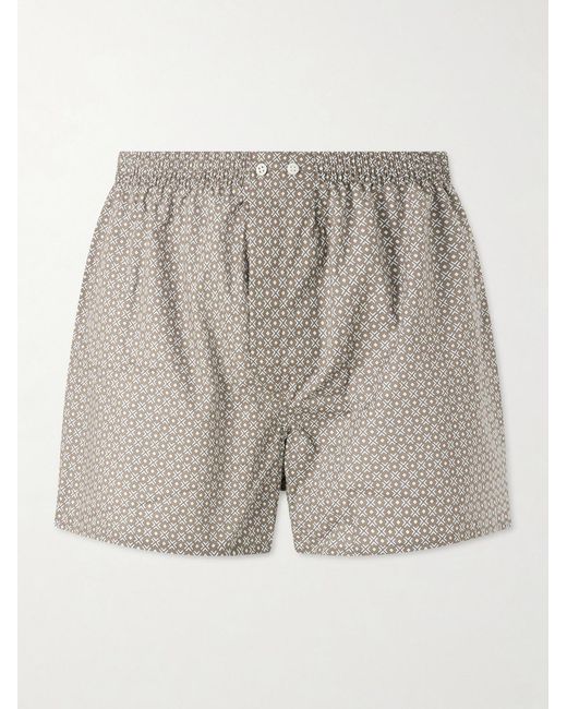 Derek Rose Gray Ledbury 96 Printed Cotton Boxer Shorts for men