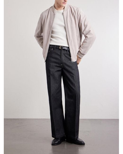 Mr P. Pink Suede Bomber Jacket for men