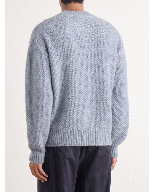 Piacenza 1733 Blue Cable-knit Alpaca And Wool-blend Sweater for men