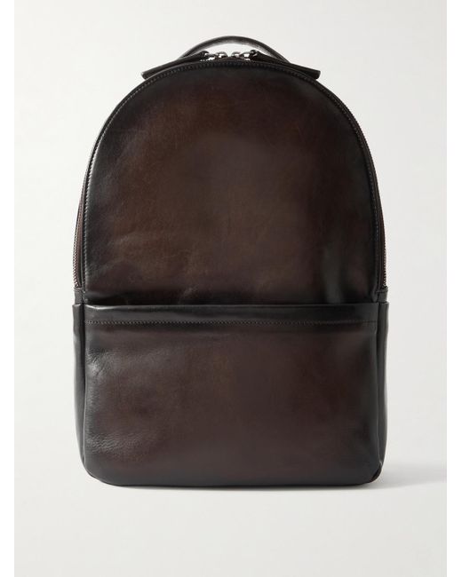 Officine Creative Black Quentin 20 Leather Backpack for men
