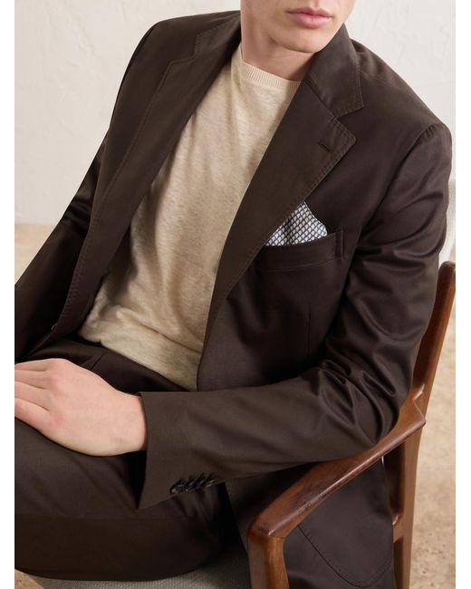 De Petrillo Black Cotton Suit Jacket for men