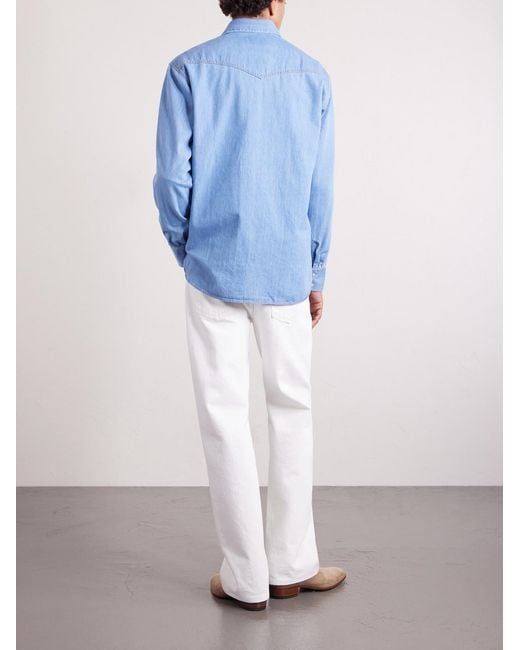 NN07 Blue Ricky 50015 Denim Western Shirt for men