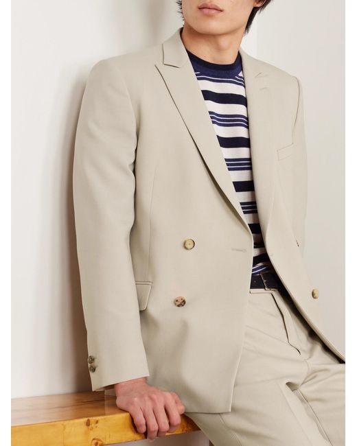 Mr P. Natural Phillip Double-Breasted Wool And Mohair-Blend Suit Jacket for men