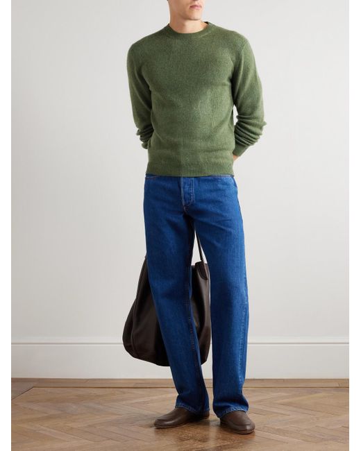 Loro Piana Green Fobello Cashmere Sweater for men
