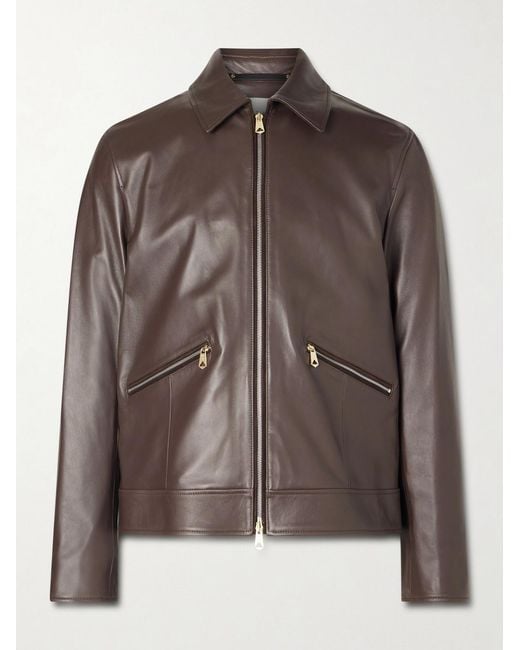 Paul Smith Brown Leather Jacket for men