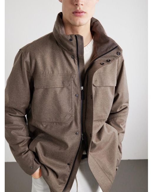 Sease Brown Padded Wool And Cashmere-blend Jacket for men