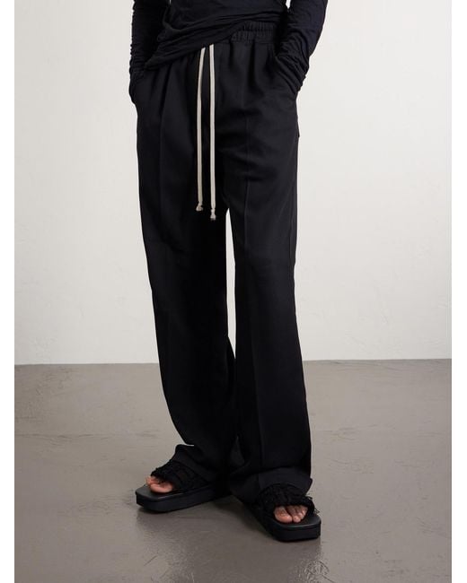 Rick Owens Black Frayed Denim Slides for men