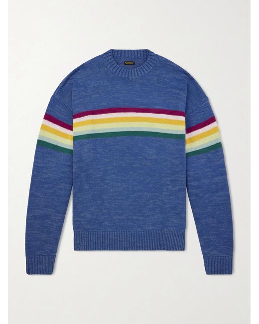 Kapital Blue Peckish Striped Cotton And Wool-Blend Sweater for men